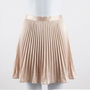 Club Monaco Champagne Pearl Satin Pleated Mini Skirt Women’s Size 4